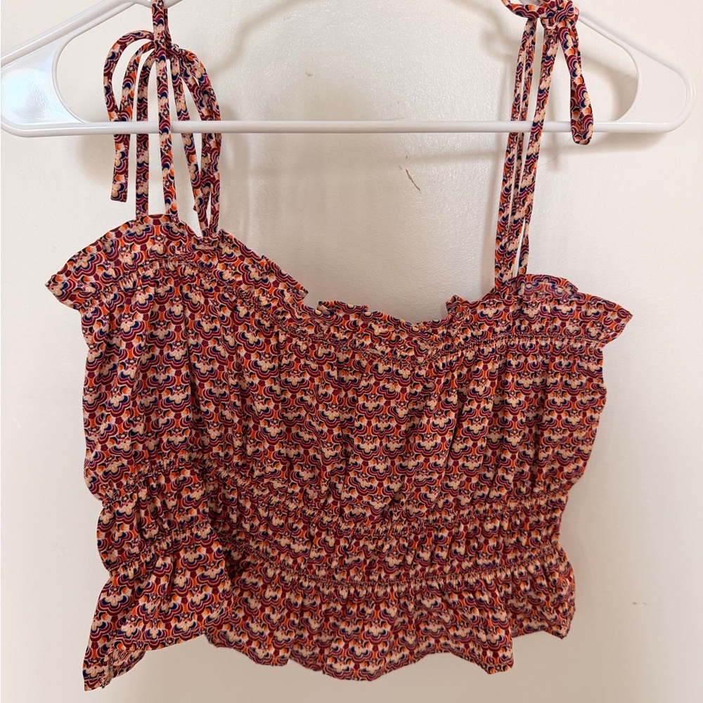 Love Multicolor Patterned Crop Top